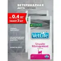FARMINA VET LIFE FELINE STRUVITE MANAGEMENT для взрослых кошек при мочекаменной болезни струвиты и цистите (0,4 + 0,4 кг)