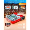 Газовая плита туристическая, походная газовая плита, UltraEfect с переходником, плита керамическая, дачная в кейсе