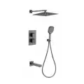 Душевая система скрытого монтажа Grocenberg GB5050BG Графит с Термостатом Vernet (Франция)
