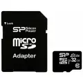 Карта памяти Silicon Power microSDHC 32 ГБ Class 10, UHS-I, R 100 МБ/с, адаптер на SD, 1 шт., черный