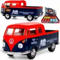 Металлическая машинка игрушка1:34 1963 Volkswagen Bus Double Cab Pickup (Delivery) инерционная / Красный