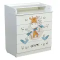 Комод пеленальный детский Фея 1580 «Жирафик», 80×47×92 см, 4 ящика, белый