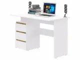 Стол письменный с ящиками КС-63 (Белый/Крафт золотой), универсальная сборка