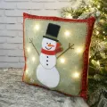 Новогодняя подушка с лампочками Nelson Frosty 45*45 см, на батарейках, Peha, CU-10315