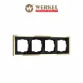 Рамка на 4 поста Werkel Baguette W0042852, цвет черный/латунь