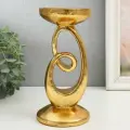 Подсвеник полистоун на 1 свечу Петля золото 10.5х10.5х20.5 см