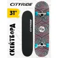 Скейтборд ТМ CITYRIDE, дека клен 9 слоев, размер 31*8, колеса: 54*36мм, PU, 78А, ABEC-7, JB4200193