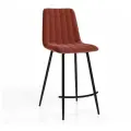 СтолБери Стул полубарный Тибо, DecoLine, каркас Полубарный чёрный, нубук коллекции Lamb , кирпичный