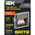 Подсветка светодиодная встраиваемая IEK BRITE ПЛ20-БрТБ, бронза, 230В, IP20, 4000K, нейтральный белый свет, пластик