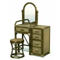 Туалетный столик Vinotti 10/05 с зеркалом и табуретом, цвет олива