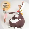 Кресло-мешок Собака 4xl, Велюр натуральный, Бескаркасное кресло груша животное игрушка, KresloGrusha.RML