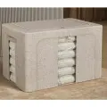 Кофр, Тканевый ящик для хранения из натурального хлопка и льна Baina объемом 22 литра, прочный металлический каркас, плотное дно, бежевый