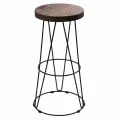 Барный стул ilwi MBL-W-SL-O-1-W/1/2 для кухни высокий из металла с деревянным сиденьем толщиной 40 мм в стиле лофт, подарок на день рождения