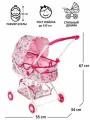 Коляска для кукол, универсальная, с корзиной, металлический каркас