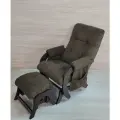 Кресло-маятник, с пуфом, с карманами, велюр, нагрузка до 120кг
