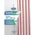 Штора для ванной комнаты VILINA водонепроницаемая полиэтиленовая 180х180 см Ритм бордовая