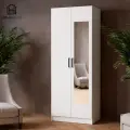 Шкаф для одежды распашной с зеркалом HomeGrad Lars 80 см, белый