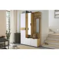 Модульная прихожая Бери К2, дуб крафт золотой/белое дерево, 120х35х182,6 см, Mebelson