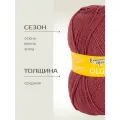 Пряжа Семеновская Olga (Ольга ПШ) брусничный (51), 50%шерсть/50%акрил, 392м, 100г, 5шт