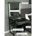 Туалетный столик с ящиком Mini_LED на металлических ножках графит