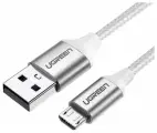 Кабель UGREEN US290 (60151) USB 2.0 A to Micro USB Cable Nickel Plating Aluminum Braid. Длина: 1м. Цвет: серебристый