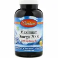 Carlson Labs Maximum Omega 2000 Natural Lemon 2 000 mg 180 Soft Gels Car-17220