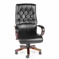 Кресло офисное Norden Боттичелли - дерево, черная кожа