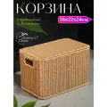 Плетеная корзина Jimmy`s Dome, прямоугольная, с крышкой, с ручками, пластик, цвет бежевый