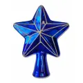 Верхушка на елку Звезда синяя в прозрачной упаковке 17см