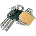 Набор ключей TORX Г-образных с отверстием,15 предметов, в пласт держате ROCKFORCE