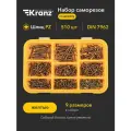 Набор оцинкованных саморезов Kranz для ДСП диаметром 3-5 мм в кейсе, 510 шт