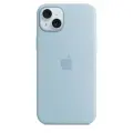 Чехол силиконовый MagSafe для iPhone 15 Plus Light Blue с анимацией NFC, Silicone case MagSafe для айфон 15 Плюс - Голубой