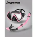 Маска для плавания с трубкой ALPHA SWIM для снорклинга, дайвинга, подводного плавания
