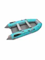 Лодка ПВХ под мотор ROGER Zefir 370, надувная для рыбалки роджер НДНД с ковриком призма (бирюзовый-серый)