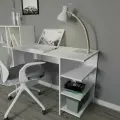 Письменный стол для компьютера в офис или школьника белый в стиле лофт с полками