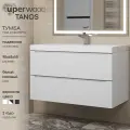 Тумба под раковину для ванной подвесная Uperwood Tanos 90 см, белая