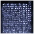Светодиодный занавес Водопад 1.5*2.2 м, 300 холодных белых LED ламп, прозрачный ПВХ, IP20
