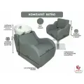 Парикмахерский комплект Retro с белой раковиной и кресло на квадратном основании в сером цвете