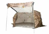Палатка Стэк ЧУМ-3 c навесом камуфляж (камыш) - всесезонная быстросборная универсальная палатка