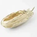 Блюдо декоративное, 35х13 см, фарфор P, золотистое, Перо, Feather, Kuchenland