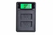 Двойное зарядное устройство USB-LCD-CGAS006/S002/DMW-BM7 Micro и Type-C USB Dual charger с дисплеем