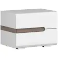 Коллекция Ультра Тумба прикроватная №1 (1шт) Белый/Белый гл. (с ящиками, современная, МДФ, напольная, глянцевая)