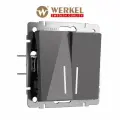 Проходной двухклавишный выключатель/переключатель с подсветкой Werkel W1122144 графит акрил IP20