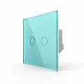 Выключатель сенсорный двухклавишный, 1 пост, цвет зеленый LIVOLO ORIGINAL