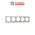 Рамка из пластика на 5 постов Werkel Snabb W0051903, цвет слоновая кость / хром