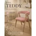 Кресло велюр для дома, Teddy Velour цвет розовый, темные ножки