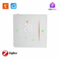 Умный терморегулятор для водяного тёплого пола и бойлера, сенсорный Zigbee термостат на 5А с ЖК экраном, белый