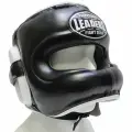 Шлем боксерский LEADERS LS с бампером черно-белый, L/XL