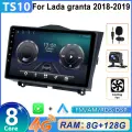 Автомагнитола для LADA GRANTA/лада гранта (2018-2020) Android 8+128 Автомобильный радио плеер 4G светодиодный экран , Wi-Fi DSP AM FM-радио сенсорные кнопки, Carplay