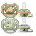 Авент пустышка силиконовая ортодонтическая Ultra Air 6-18мес с футляром №2 SCF085/60